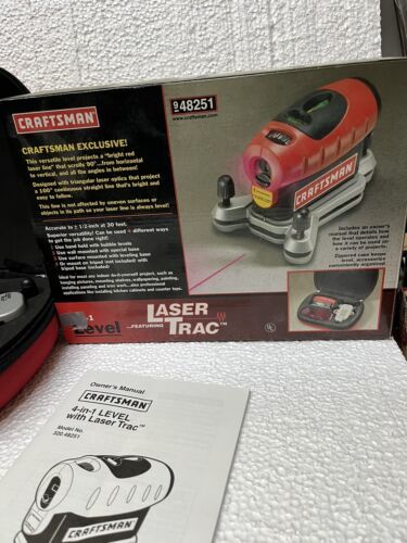 Sears Craftsman 4 In 1 Laser Level Featuring Laser Trac (948251) In Case Used 1x - £30.96 GBP