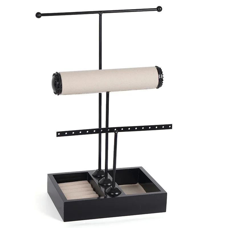 3 Tiers Earrings Necklace Jewelry Display Stand Holder Ring Accessories Storage  - £71.45 GBP