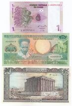 Suriname, Congo, Liban, Ensemble 3 Différents Pays Billets de Banque En UNC - $11.26