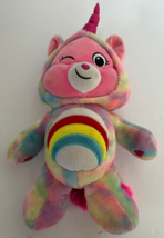 Care Bears Cheer Bear Unicorn Hoodie Stuffed Animal Plush Toy 13” - £8.30 GBP