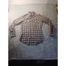 Levis Plaid Pearl Snap Shirt Casual Vintage 80s Sawtooth Cowboycore Mens S - $27.71