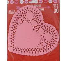 Pink Heart Doilies 30 Ct 6&quot; - £6.25 GBP