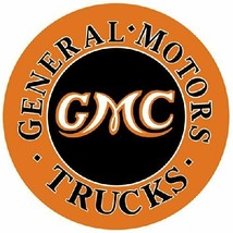 GMC Trucks General Motors Dealer Service Parts Advertising Round Metal T... - £7.85 GBP
