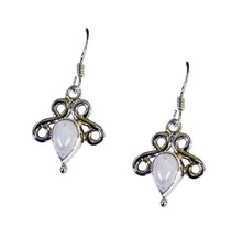excellent Rainbow Moonstone 925 Sterling Silver White Earring supplies CA gift - £20.10 GBP