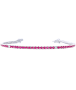 18ct White Gold Natural Round Ruby &amp; Diamond Tennis Bracelet 2.30ct 7 In... - $3,979.28
