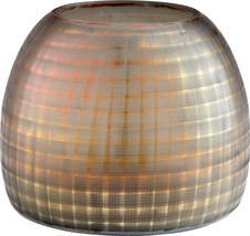 Vase Cyan Design Gradient Grid Contemporary Combed Irridescent Gold Glass - £218.61 GBP