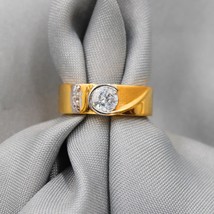 Zircon 22k Gold Ring, men women Yellow Gold Ring Jewelry, Indian Pure Gold Jewel - £748.99 GBP