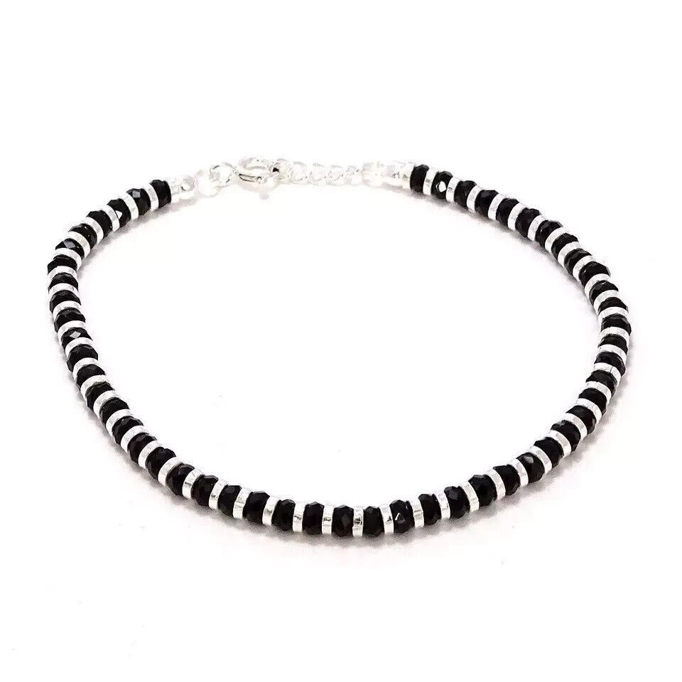 1 Stck. Sterlingsilber Armband schwarze Perlen Nazariya Armband für Frauen...