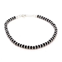 1 Stck. Sterlingsilber Armband schwarze Perlen Nazariya Armband für Frau... - $23.46