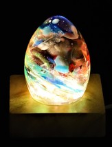 Resin egg, oval paperweight, nightlight, unique decorative &#39;dragon&#39; egg,... - $20.00+