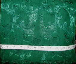 Dark Green ORGANZA with EYELASH Floral Fabric 1 3/4 yds x 45&quot; wide - £7.98 GBP