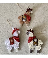 Handmade Needlepoint Cowboy Llama/Alpaca Ornament - Choice of 3 Colors - £2.40 GBP
