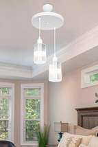 Aksel 2-Piece Chandelier White with Transparent Optical Glass - £39.16 GBP