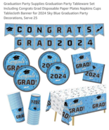 Graduation Party Supplies Graduation Party Tableware Set Including Congr... - €7,63 EUR