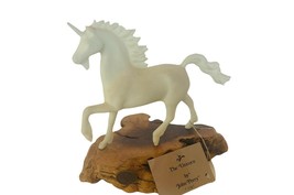 Unicorn Figurine vtg Joe Perry Sculpture signed Pellucida Magical Horse gift tag - £276.97 GBP