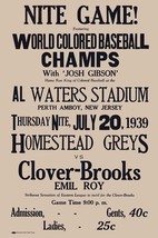 1939 HOMESTEAD GRAYS CLOVER BROOKS 8X10 POSTER  PHOTO BASEBALL PICTURE N... - $4.94