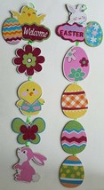 Easter Glittery Hanging Tile Wall Décor 25”H x 6.5”W, Select: Design - £2.33 GBP