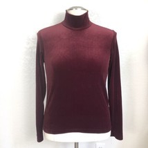 Vintage Charter Club Velvet Mock Turtleneck Womens S Burgundy Hong Kong - $12.00