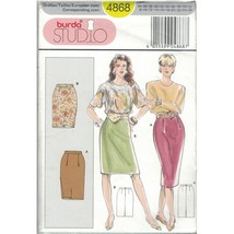 Burda Studio 4868 Pencil Skirt in 2 Lengths Pattern1990s Misses Size 8-2... - $12.73