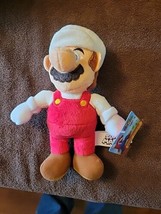 New Super Fire Mario (White) Plush Stuffed Toy 9&quot; Jakks world of Nintendo - £15.84 GBP