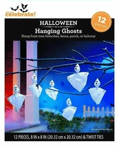 12 pack Hanging Ghosts Halloween Decor Hang from Trees, Porch Balcony Scary 8 in - £5.51 GBP
