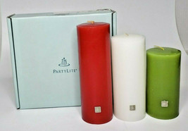 PartyLite Iced Snowberry Mini Pillar Set New in Box P2B/P95245 - £13.34 GBP