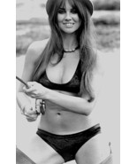 CAROLINE MUNRO gone fishin’ in a bikini b/w 6x10 portrait - $6.99