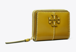 Tory Burch McGraw Spazzolato Bi-Fold Leather Wallet ~NWT~ Island Palm - £116.97 GBP