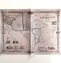 Map Washington DC Civil War Reproduction 2004 13 x 10&quot; Military History ... - £15.61 GBP