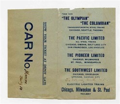 Chicago Milwaukee &amp; St Paul Railway Ticket Envelope and Car No and Berth... - $77.22