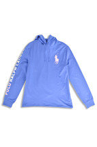Polo Ralph Lauren Blue Pink Big Pony Light Sweater Hoodie, M Medium, 7586-6 - $59.35