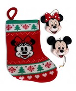 Mickey Mouse Minnie Ceramic Porcelain Head Christmas Ornaments Schmid &amp; ... - $34.40 CAD