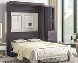 Full Murphy Bed Space-Saving Wall Bed with Wardrobe, Drawers and Storage... - $2,205.99