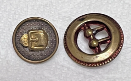 2 Vintage Belt Buckle Metal Buttons 1/2 - 3/4 inches - $8.42