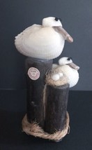 Vtg Philippines Seashell Animals Seagulls On Pier Egg Nest Figurine Decor - $13.86