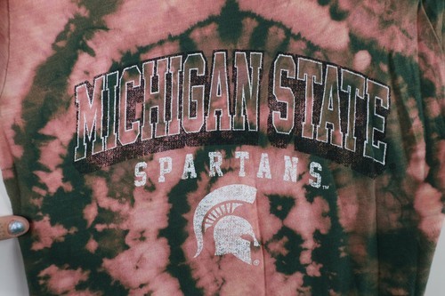 Vtg Champion Mens Small Spell Out Acid Wash Michigan State University T-Shirt Item image 5