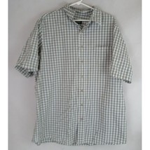 Eddie Bauer Men&#39;s Green Checkered Short Sleeve Shirt Size XL Tall 100% C... - $19.39