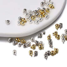 Gold Plated Brass Crimp &amp; End Beads 1mm Hole, 20pcs - £6.28 GBP+