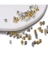 Gold Plated Brass Crimp &amp; End Beads 1mm Hole, 20pcs - £6.33 GBP+