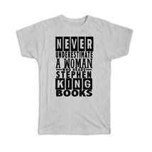 For Reading Woman : Gift T-Shirt Books Lover Stephen King Fan Coworker Friend Ar - £14.32 GBP