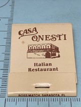 Vintage Matchbook  Casa Onesti  Italian Restaurant Sarasota, Fl gmg unstruck - £9.71 GBP