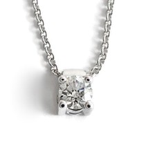 Authenticity Guarantee 
Round Diamond Solitaire Pendant Necklace 14K White Go... - £719.82 GBP