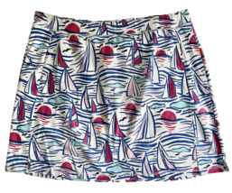 T by Talbots White, Blue, Pink Seashore Print Knit Skort Size 3X - £22.32 GBP