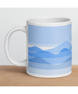 Winter Sunrise White Glossy Mug Minimalist Misty Mountain Landscape Cup ... - $27.05 CAD+