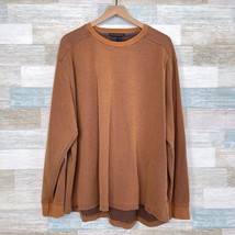Royal Robbins Waffle Knit Pullover Sweater Brown Crew Neck Casual Mens X... - $34.64