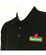 APPLEBEE&#39;S Bar &amp; Grill Vintage Employee Uniform Polo Shirt Black Size M ... - £24.29 GBP