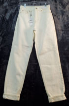 Topshop Mom Jeans Womens Size 4 Cream Denim Pockets Straight Leg Flat Front - £17.93 GBP