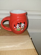 Disney Mickey and Minnie 2018 Red Holiday Christmas Mug Coffee Hot Cocoa 14oz - $9.50
