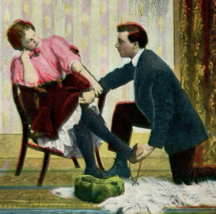 1910 Postcard Gentleman With His Hand Up A Skirt - $9.90
