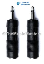 (2) 1/4&quot; Female Jack to 1/8&quot; Male Plug Mono Microphone Audio Mic Adapter... - £6.73 GBP